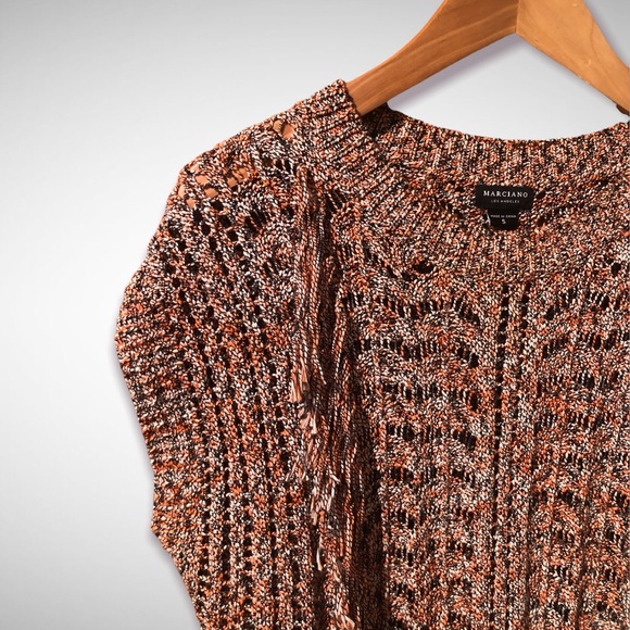 MARCIANO MOIRÉ KNITTED TOP WITH FRINGES - Picture 2 of 10